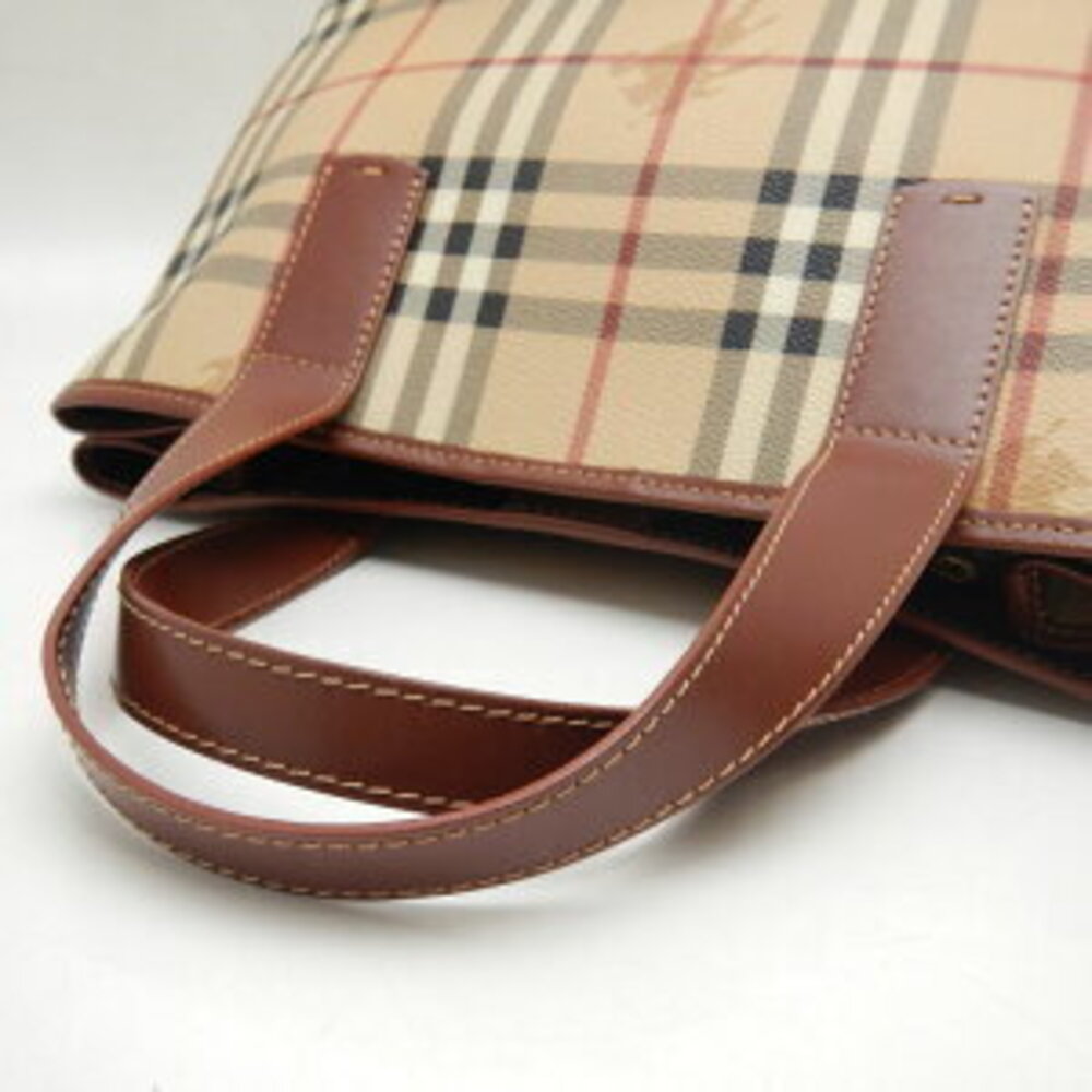 Burberry handbag London leather check brown - Picture 6 of 9